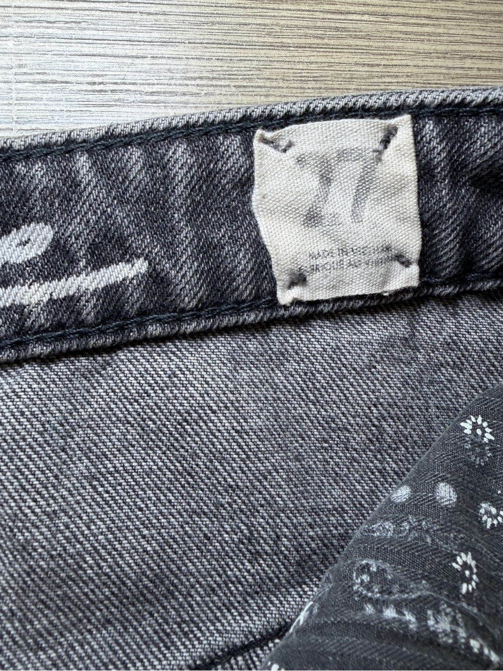 We the Free Bailey Fringe Denim Mini Skirt in Western Washed Black size 27 - Picture 6 of 8